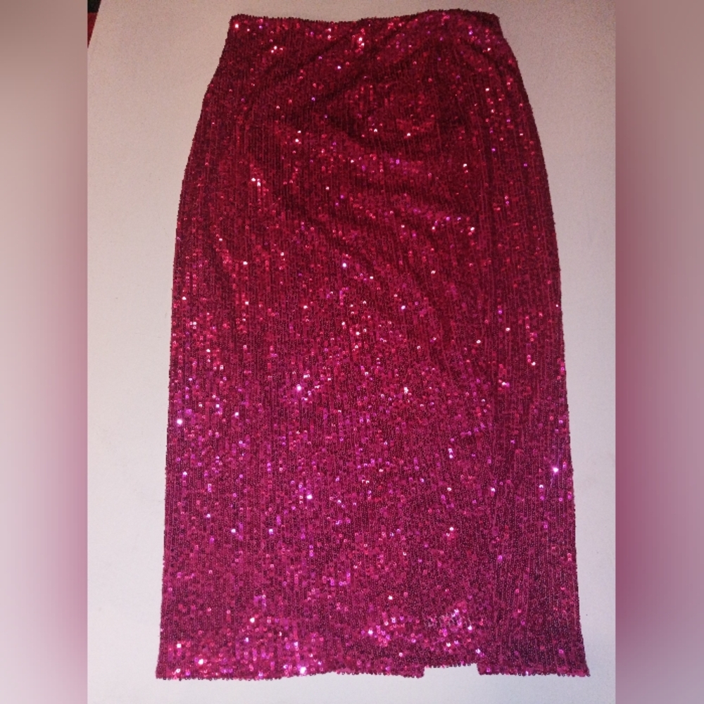 Alexia Admor Pink Sequin Maxi Skirt